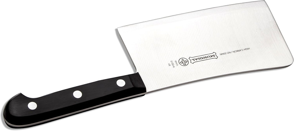 5100 Series Meat Cleaver, Carbon Stainless Steel Meat Cleaver with Full Tang, Razor Sharp Edge, with Polyacetal Handle, Black Series