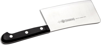 5100 Series Meat Cleaver, Carbon Stainless Steel Meat Cleaver with Full Tang, Razor Sharp Edge, with Polyacetal Handle, Black Series