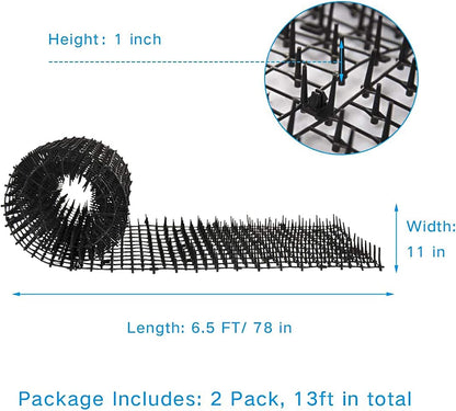 6.5ft Cat Scat Mat with Soft Spikes, Humane Indoor/Outdoor Cat Deterrent Mat for Garden, Countertops & Furniture, 78" x 11" Plastic Repellent Strip