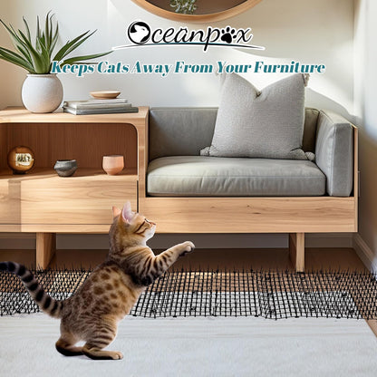 6.5ft Cat Scat Mat with Soft Spikes, Humane Indoor/Outdoor Cat Deterrent Mat for Garden, Countertops & Furniture, 78" x 11" Plastic Repellent Strip
