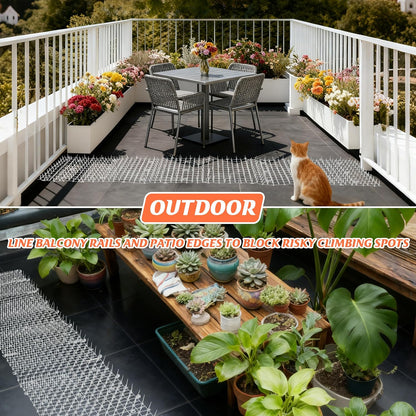6.5ft Cat Scat Mat with Soft Spikes, Humane Indoor/Outdoor Cat Deterrent Mat for Garden, Countertops & Furniture, 78" x 11" Plastic Repellent Strip