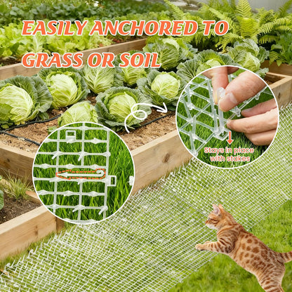 6.5ft Cat Scat Mat with Soft Spikes, Humane Indoor/Outdoor Cat Deterrent Mat for Garden, Countertops & Furniture, 78" x 11" Plastic Repellent Strip