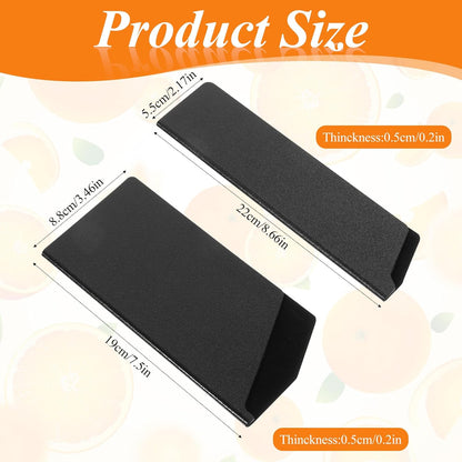 2 PCS Professional Chef Knife Sheath, 8.6" X 1.4" Black ABS Kitchen Knife Guards, 7.5" X 3.5" Wide Knives Covers Protection, Durable Non-scratch Felt Lining Knife Guards for Kitchen