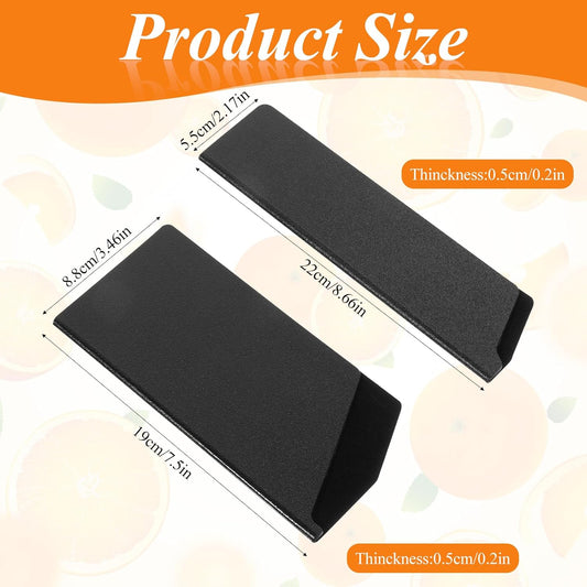 2 PCS Professional Chef Knife Sheath, 8.6" X 1.4" Black ABS Kitchen Knife Guards, 7.5" X 3.5" Wide Knives Covers Protection, Durable Non-scratch Felt Lining Knife Guards for Kitchen