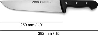 Salmon Knife/Fish Knife 11 Inch Nitrum Stainless Steel and 290 mm blade. Ergonomic Polyoxymethylene POM Handle. Series Universal. Long, sturdy blade and serrated edge. Easily cuts. Color Black