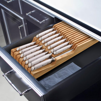 Cangshan ALPS Series 502810 German Steel Forged 15-Piece In-Drawer Knife Set with Bamboo Tray, (Black)