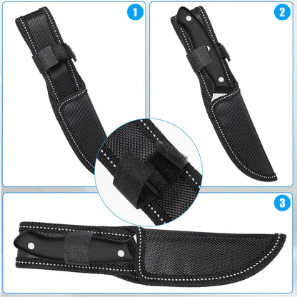Black Nylon Knife Sheath, Universal Knife Covers or Sleeves for Outdoor, Portable Knives Guard for Chef and Kitchen
