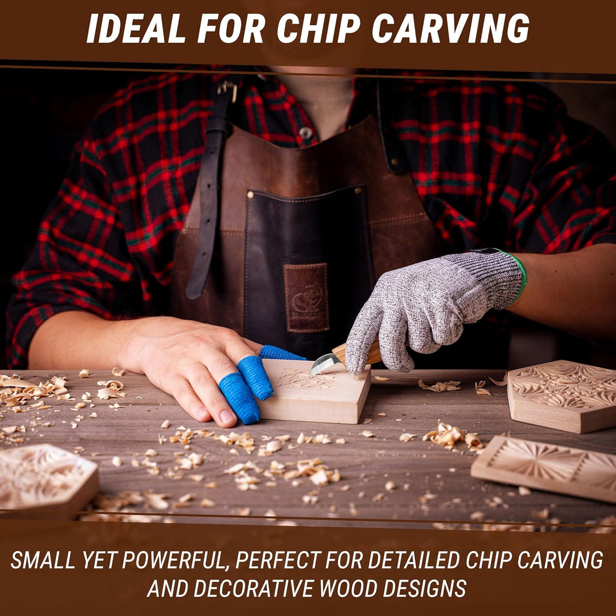 Chip Carving Knife C6 1" - Wood Carving Tools for Beginners and Kids - Small Whittling Knife for Detail