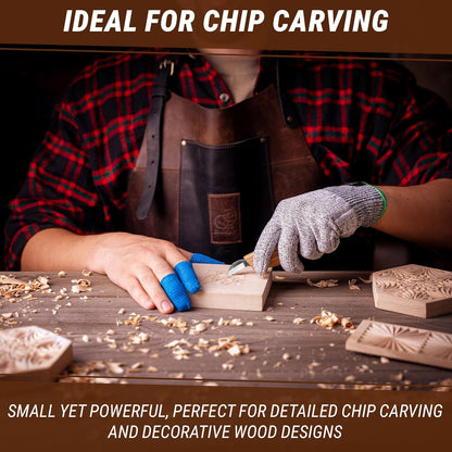 Chip Carving Knife C6 1" - Wood Carving Tools for Beginners and Kids - Small Whittling Knife for Detail