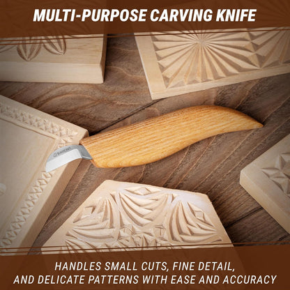 Chip Carving Knife C6 1" - Wood Carving Tools for Beginners and Kids - Small Whittling Knife for Detail