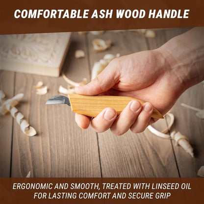 Chip Carving Knife C6 1" - Wood Carving Tools for Beginners and Kids - Small Whittling Knife for Detail