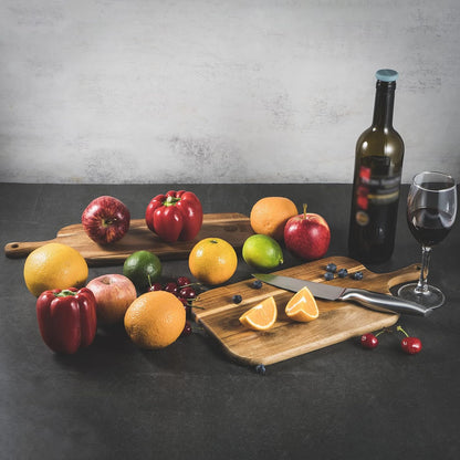 BILL.F Acacia Wood Cutting Board with Handle Wooden Charcuterie Board Paddle Cheese Board Serving Boards for Kitchen Meat, Pizza,Cheese, Bread, Vegetables &Fruits 15'' x 7.5'' x 0.6''