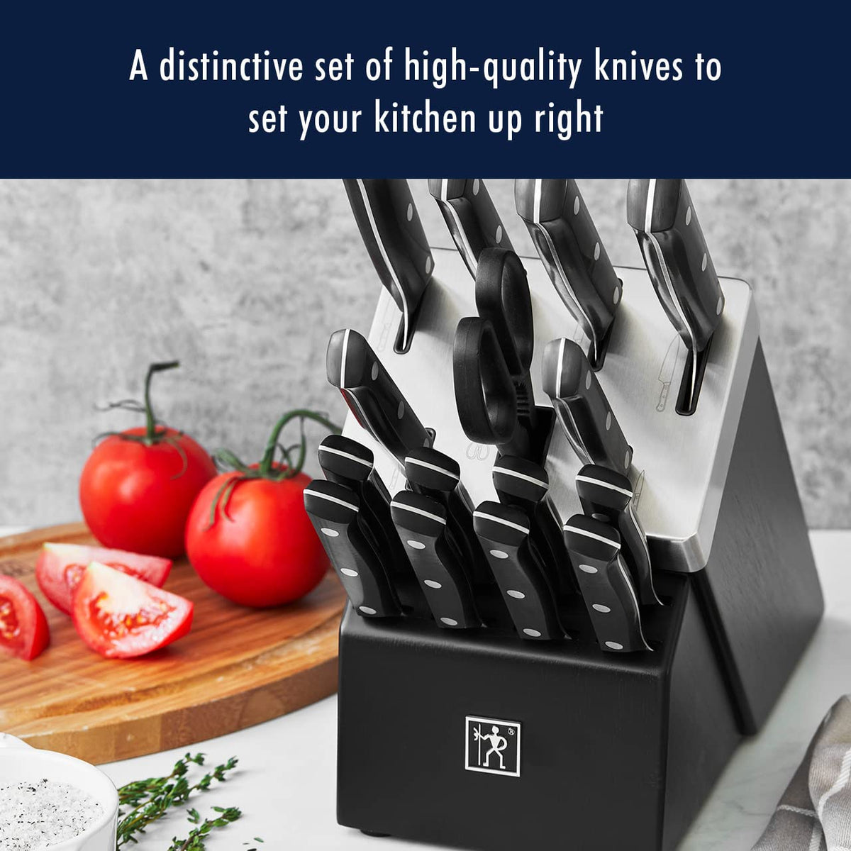 Solution Self Sharpening Knife Set German Engineered, Black