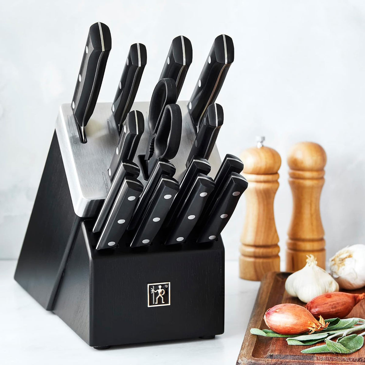 Solution Self Sharpening Knife Set German Engineered, Black