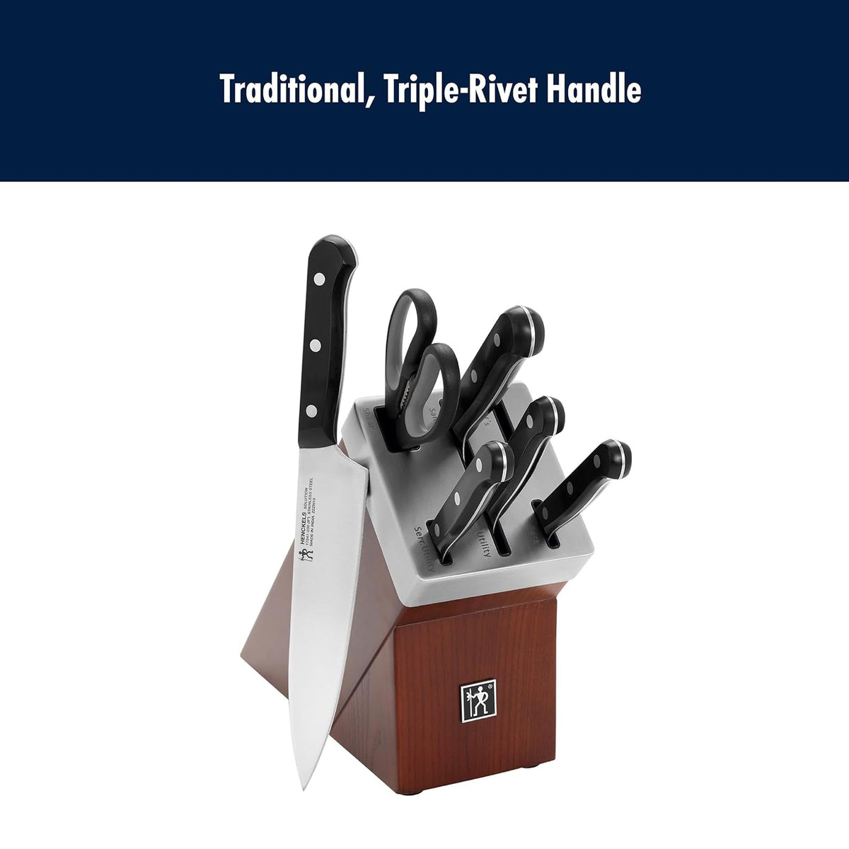 Solution Self Sharpening Knife Set German Engineered, Black