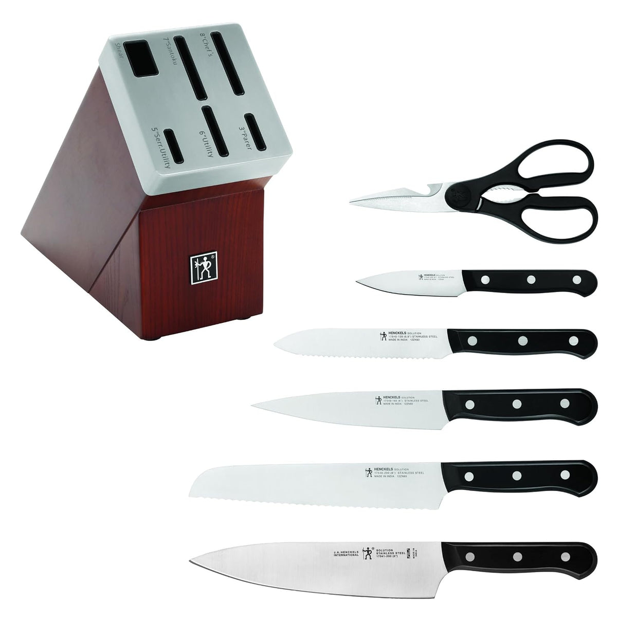 Solution Self Sharpening Knife Set German Engineered, Black