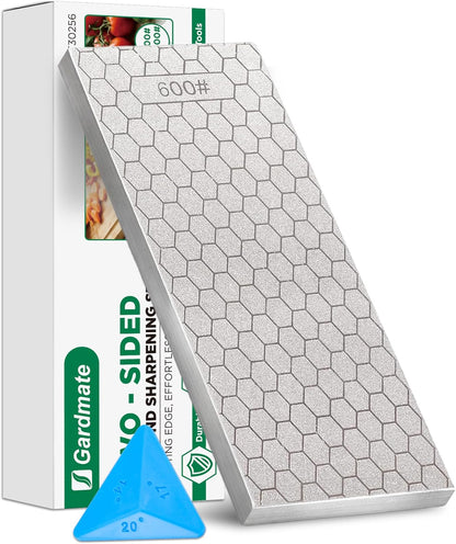 Diamond Sharpening Stone Set, 150/600 Grit Double-Sided Diamond Plate Sharpening Stone with Angle Guide & Non-Slip Silicone Mat – Restoration & Sharpening Diamond Plate for Axes, Knives