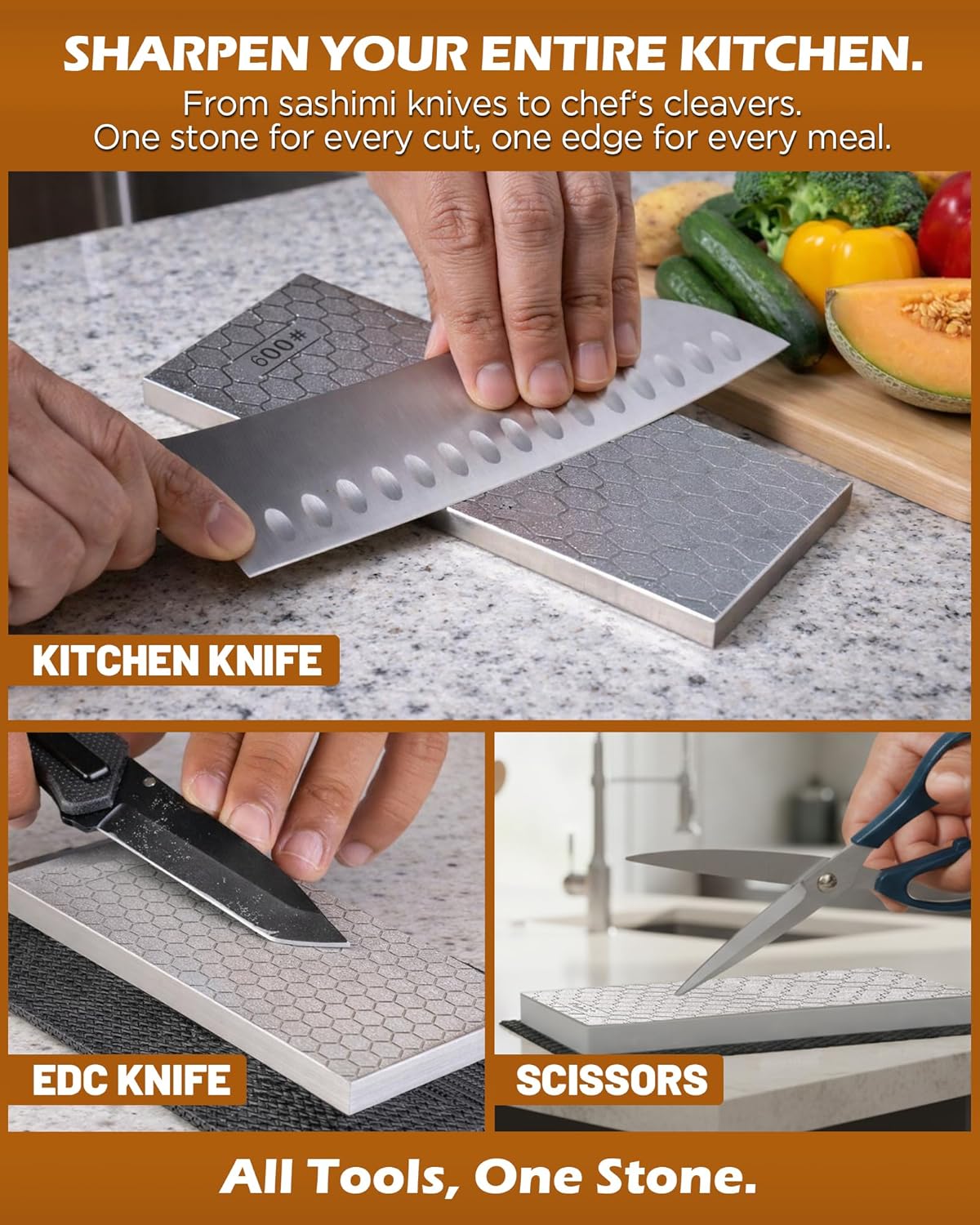 Diamond Sharpening Stone Set, 150/600 Grit Double-Sided Diamond Plate Sharpening Stone with Angle Guide & Non-Slip Silicone Mat – Restoration & Sharpening Diamond Plate for Axes, Knives