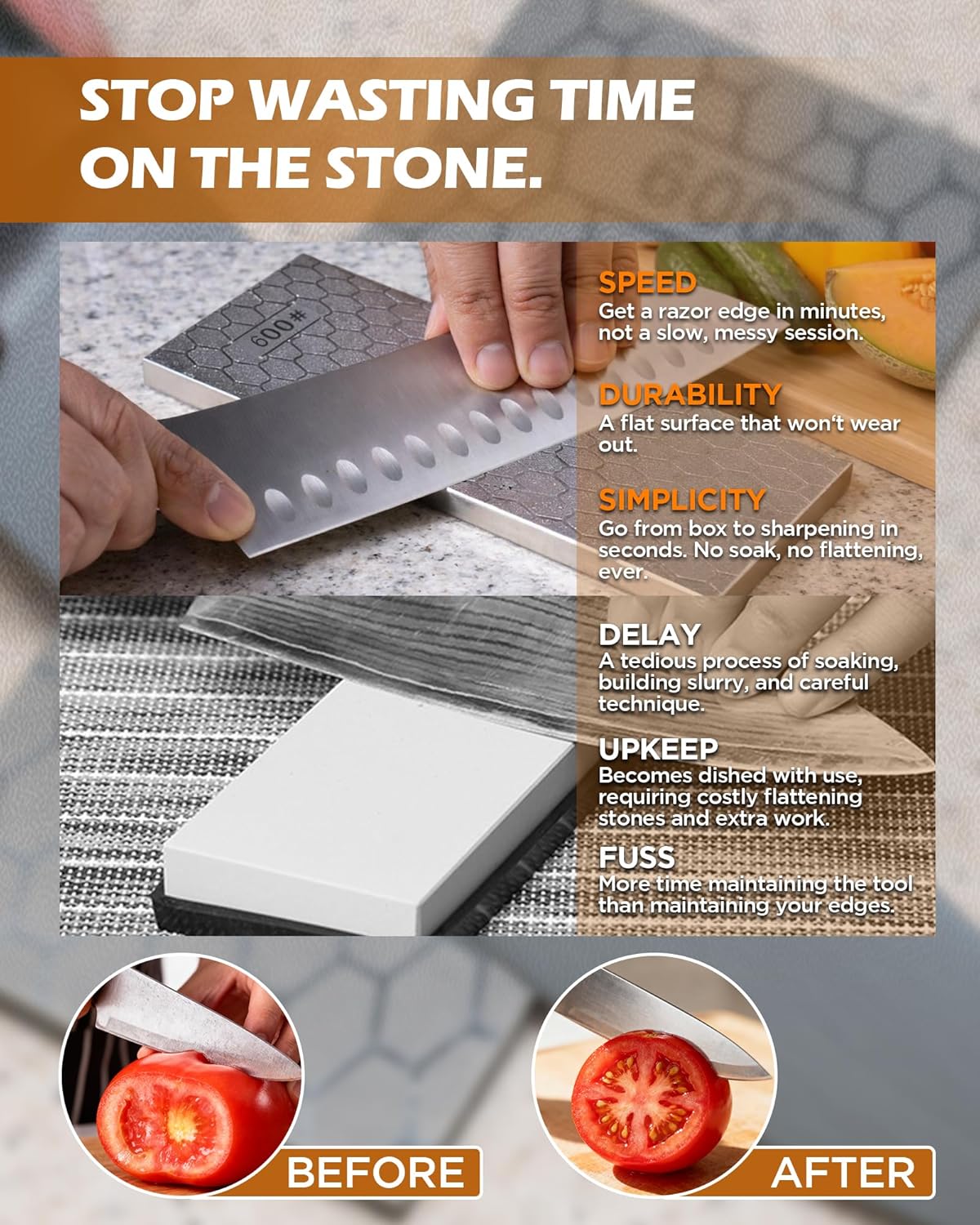 Diamond Sharpening Stone Set, 150/600 Grit Double-Sided Diamond Plate Sharpening Stone with Angle Guide & Non-Slip Silicone Mat – Restoration & Sharpening Diamond Plate for Axes, Knives
