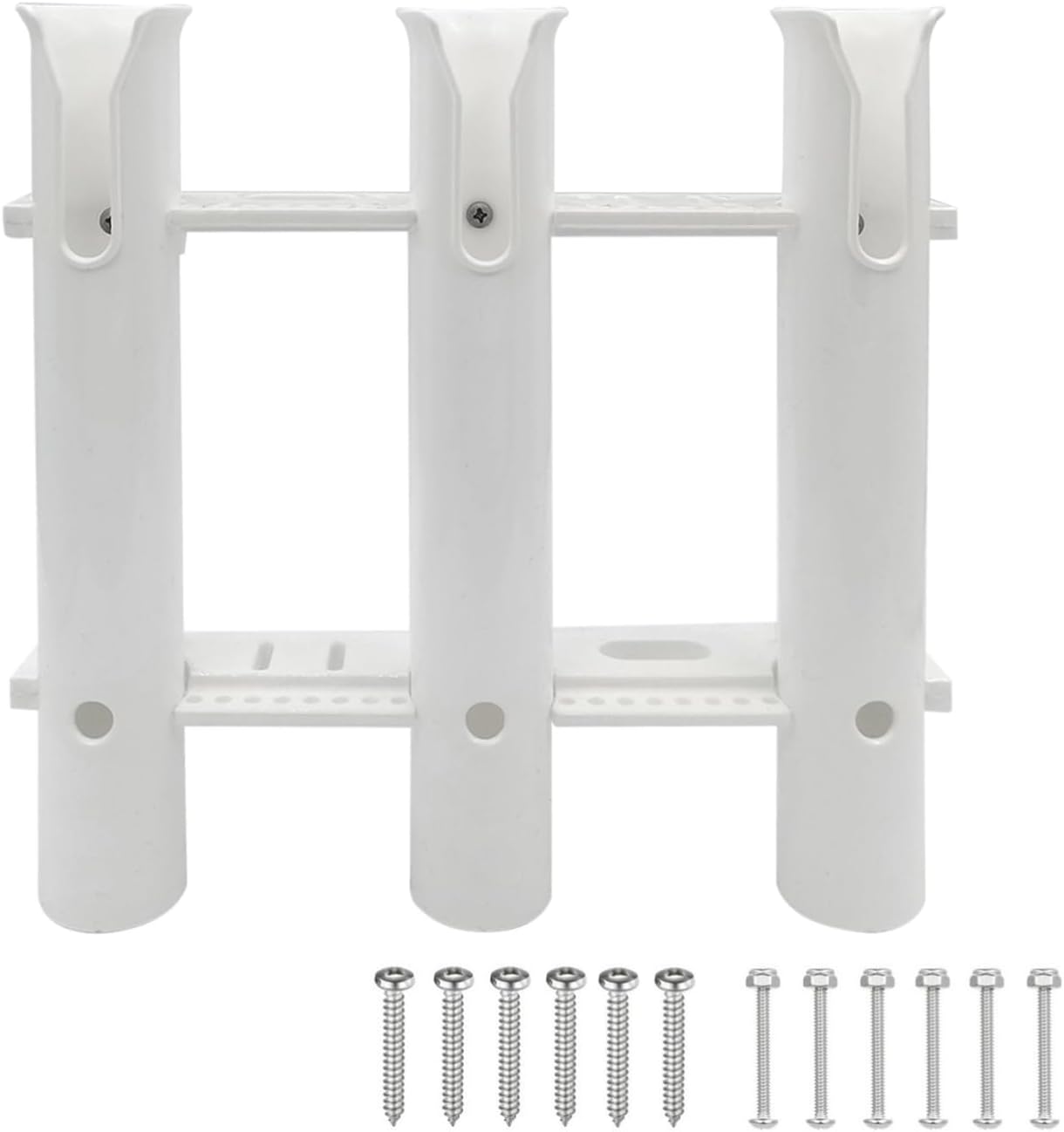 Fishing Rod Holder Bracket 3 Tube，Wall Mounted Boat Side Mount Tool Holder Tube Links with Screws