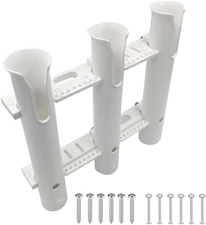 Fishing Rod Holder Bracket 3 Tube，Wall Mounted Boat Side Mount Tool Holder Tube Links with Screws
