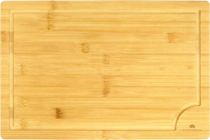 Large Cutting Board, 15x10x0.5 Bamboo Cutting Boards for Kitchen with Juice Groove and Kitchen Chopping Board for Meat Cheese board Heavy Duty Serving Tray