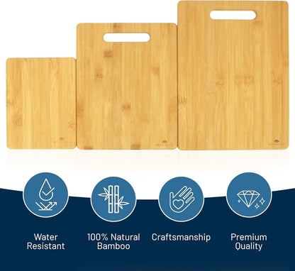 Large Cutting Board, 15x10x0.5 Bamboo Cutting Boards for Kitchen with Juice Groove and Kitchen Chopping Board for Meat Cheese board Heavy Duty Serving Tray