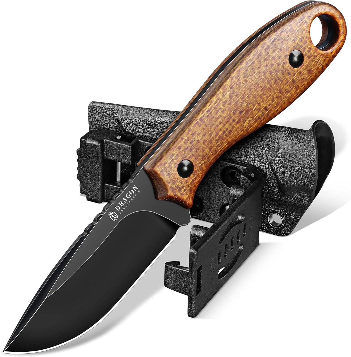 Fixed Blade Knife - Full Tang Handle Black
