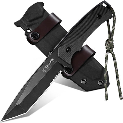 Fixed Blade Knife - Full Tang Handle Black