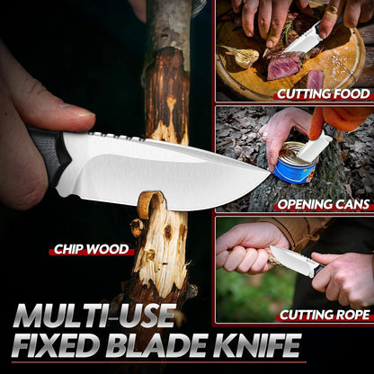 Fixed Blade Knife - Full Tang Handle Black