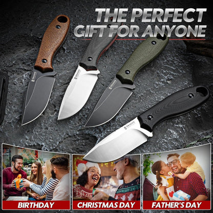Fixed Blade Knife - Full Tang Handle Black