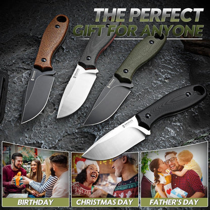 Fixed Blade Knife - Full Tang Handle Black