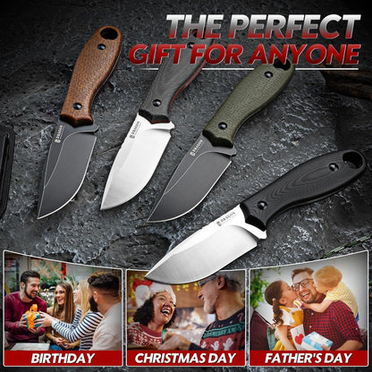 Fixed Blade Knife - Full Tang Handle Black