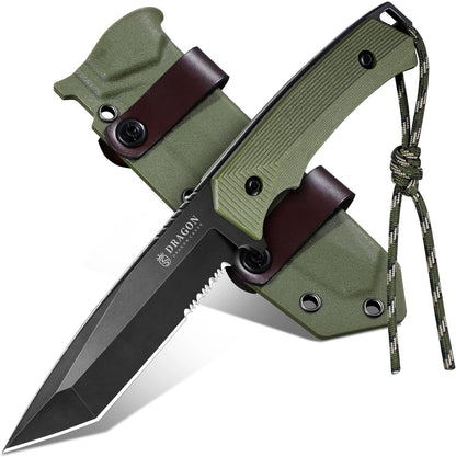 Fixed Blade Knife - Full Tang Handle Black