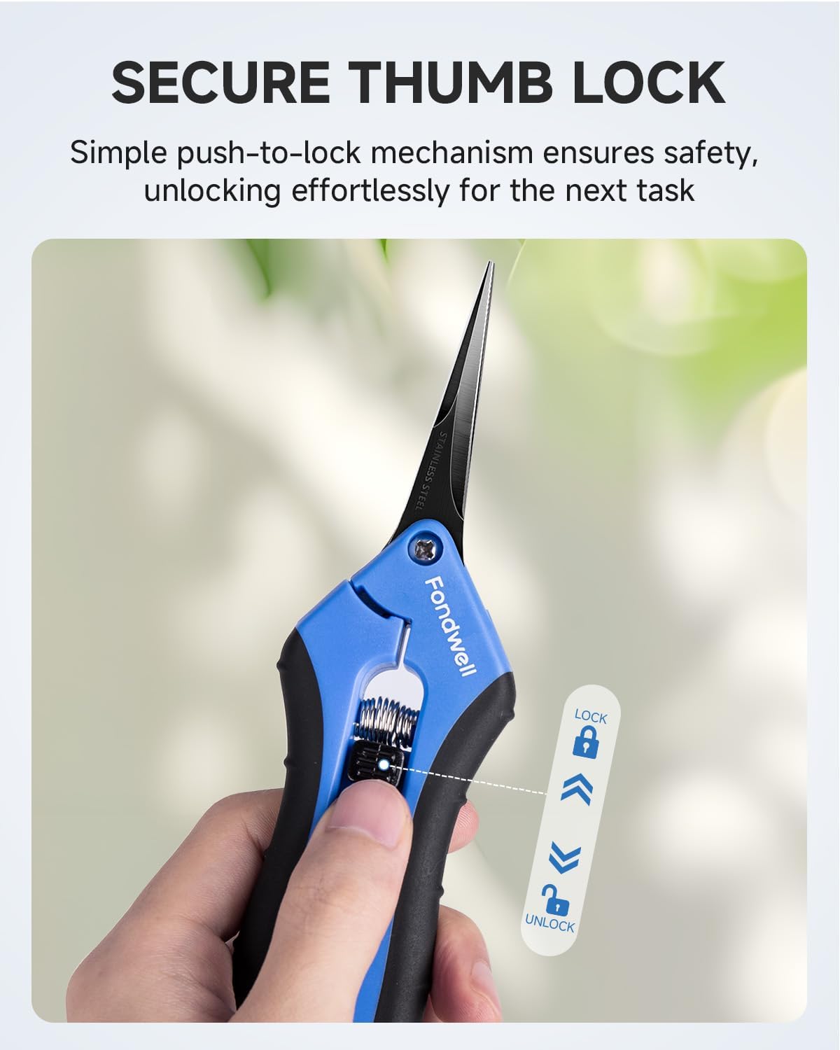 6.5" Precision Pruning Shears for Gardening Bud Trimming Scissors | 1-Pack Garden Snips, Ultra-Sharp Non-Stick Straight Blades, Fatigue-Free - Best for Delicate Cutting Flower Stems Herbs Buds