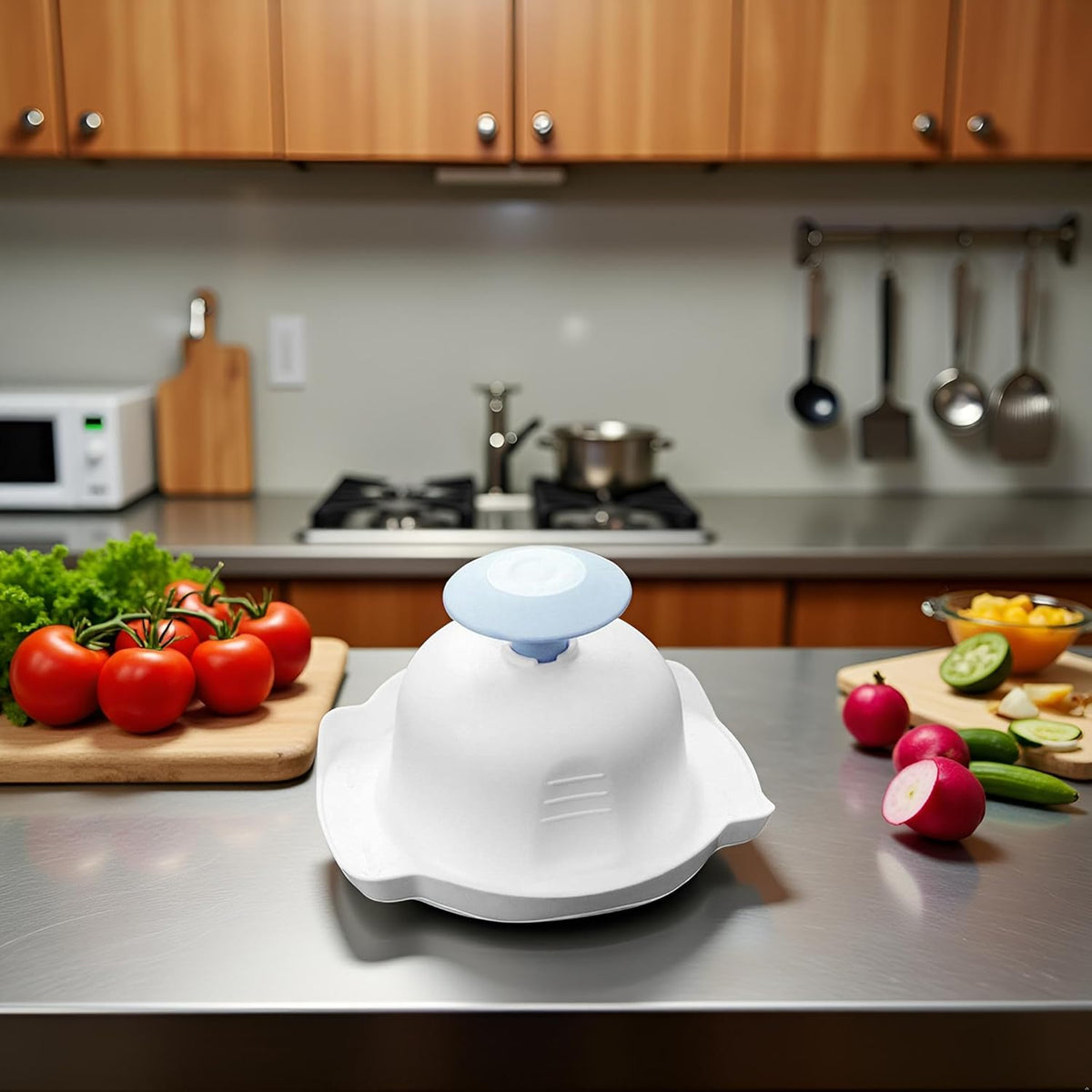 Food Safety Holder for Mandolin Slicer or Grater,Food Slicer Cutter Finger Guard for Mandoline Slicer Grater Cutting, Finger Anti-Cut Protectors for Vegetable Graters, Peelers and Slicers (Blue)