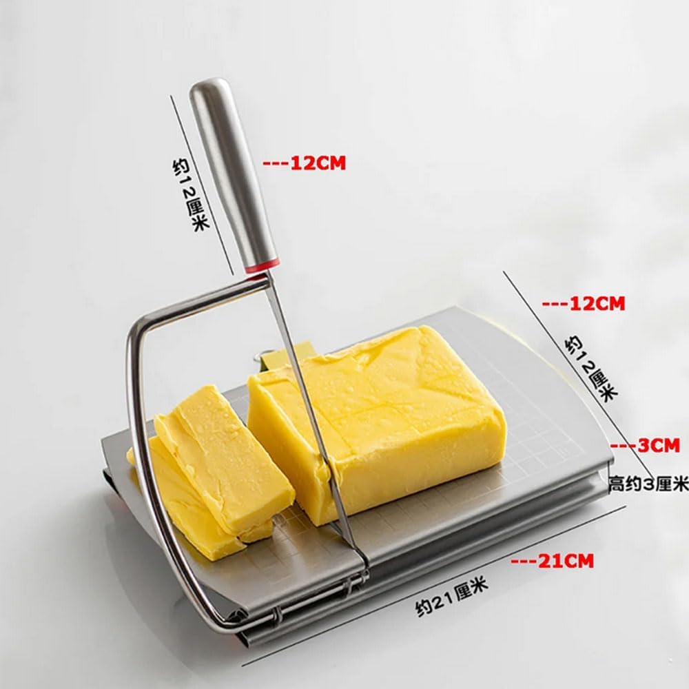 Home Cheese Slicer Butter Stainless Steel Cutter Ham Divider Cheese Dicer (Cutting knife)