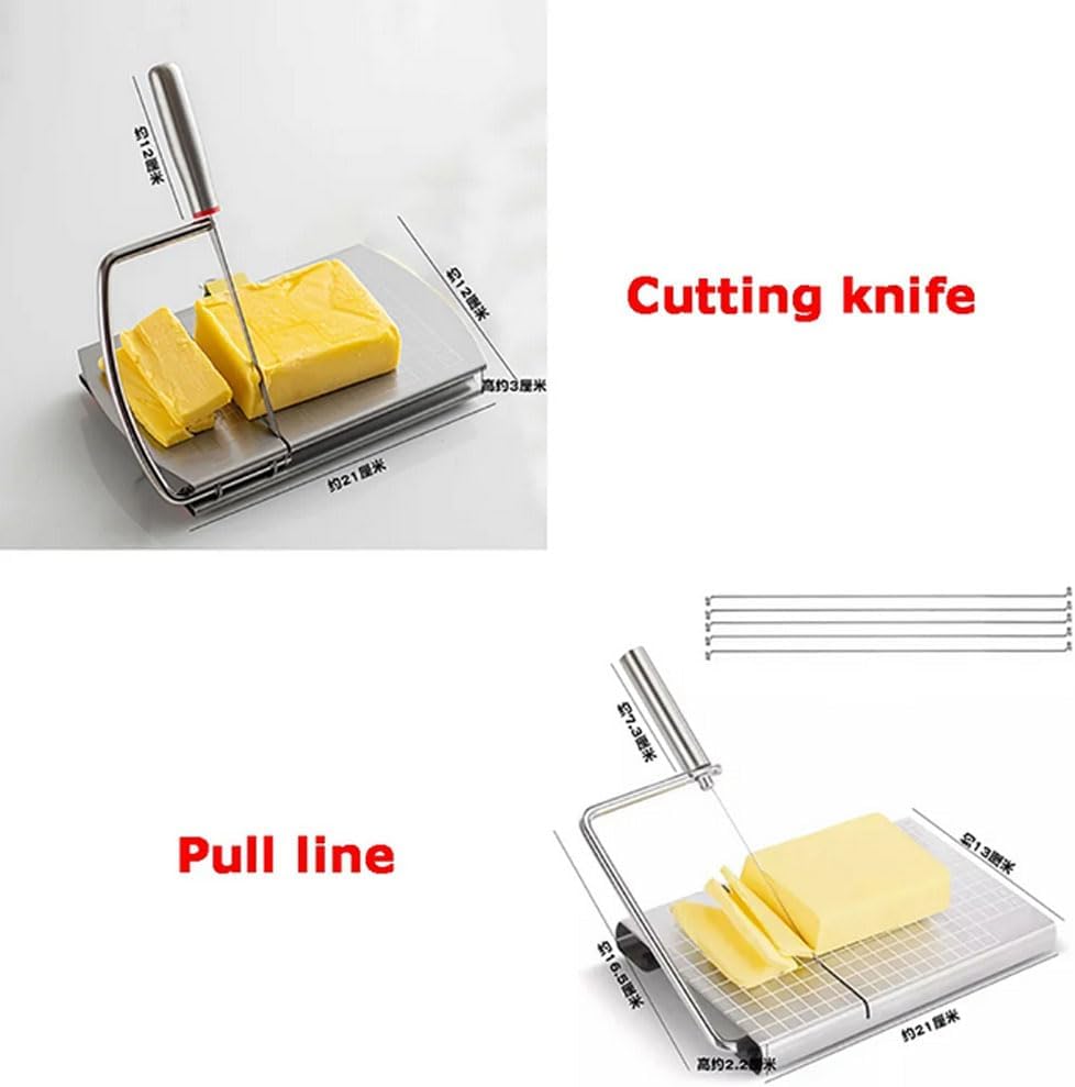 Home Cheese Slicer Butter Stainless Steel Cutter Ham Divider Cheese Dicer (Cutting knife)