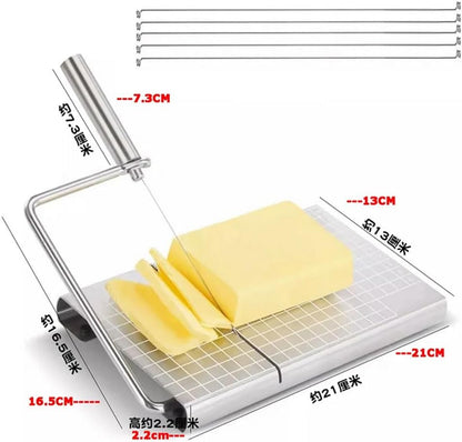 Home Cheese Slicer Butter Stainless Steel Cutter Ham Divider Cheese Dicer (Cutting knife)
