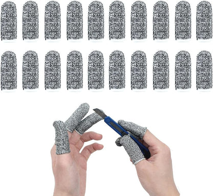 New Reusable Finger Sleeve Protectors Anti-Slip Cut Resistant Finger Cots, 12 Pack 5 Level Thumb Fingertips Protection Cots Protectors Guards Glove Life Extender Finger Covers for Kitchen Work Cuts