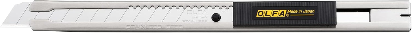 9mm Stainless Steel Utility Knife (SVR-2) - Retractable, Ratchet Lock | 9mm Slim stainless steel auto-lock snap off knife with micro adjustments - Precision Cutting - Professional and Industrial