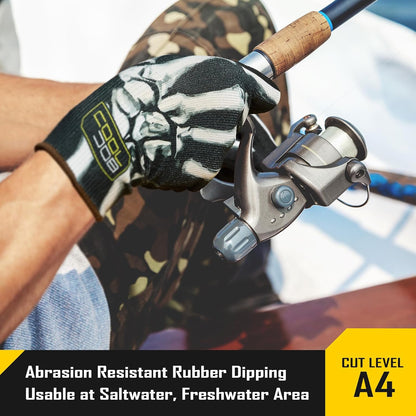 2 Pairs A4 Cut Resistant Gloves, Grip Nitrile Rubber Coated Safety Work Gloves with Full Touchscreen Fingers