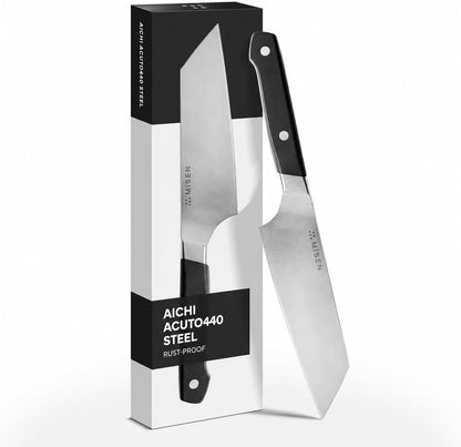 6-Inch Bunka Knife – AICHI ACUTO440 High-Carbon Stainless Steel, Rust-Proof Kitchen Utility with Triangular Tip, Ergonomic Handle - Versatile for Veggies, Meat and More - Blue