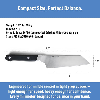 6-Inch Bunka Knife – AICHI ACUTO440 High-Carbon Stainless Steel, Rust-Proof Kitchen Utility with Triangular Tip, Ergonomic Handle - Versatile for Veggies, Meat and More - Blue