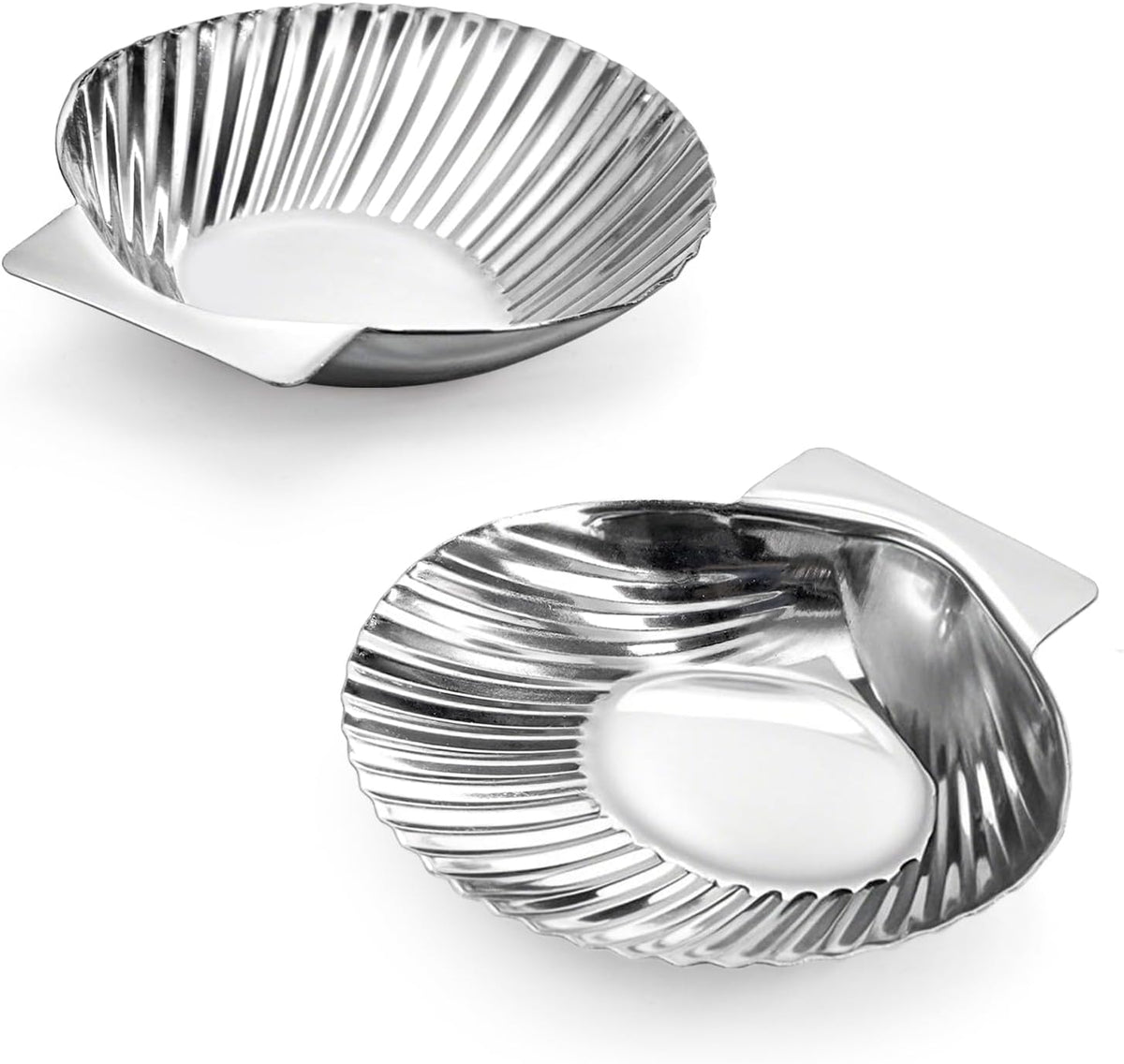 Set of 20 Stainless Steel Grillable Oyster Shells, Reusable Oyster Grilling Pan, Oysters Baking Dish for Make Oysters, Baked Clams, Scallop, Seafood of All Kind, Silver