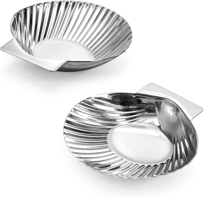 Set of 20 Stainless Steel Grillable Oyster Shells, Reusable Oyster Grilling Pan, Oysters Baking Dish for Make Oysters, Baked Clams, Scallop, Seafood of All Kind, Silver