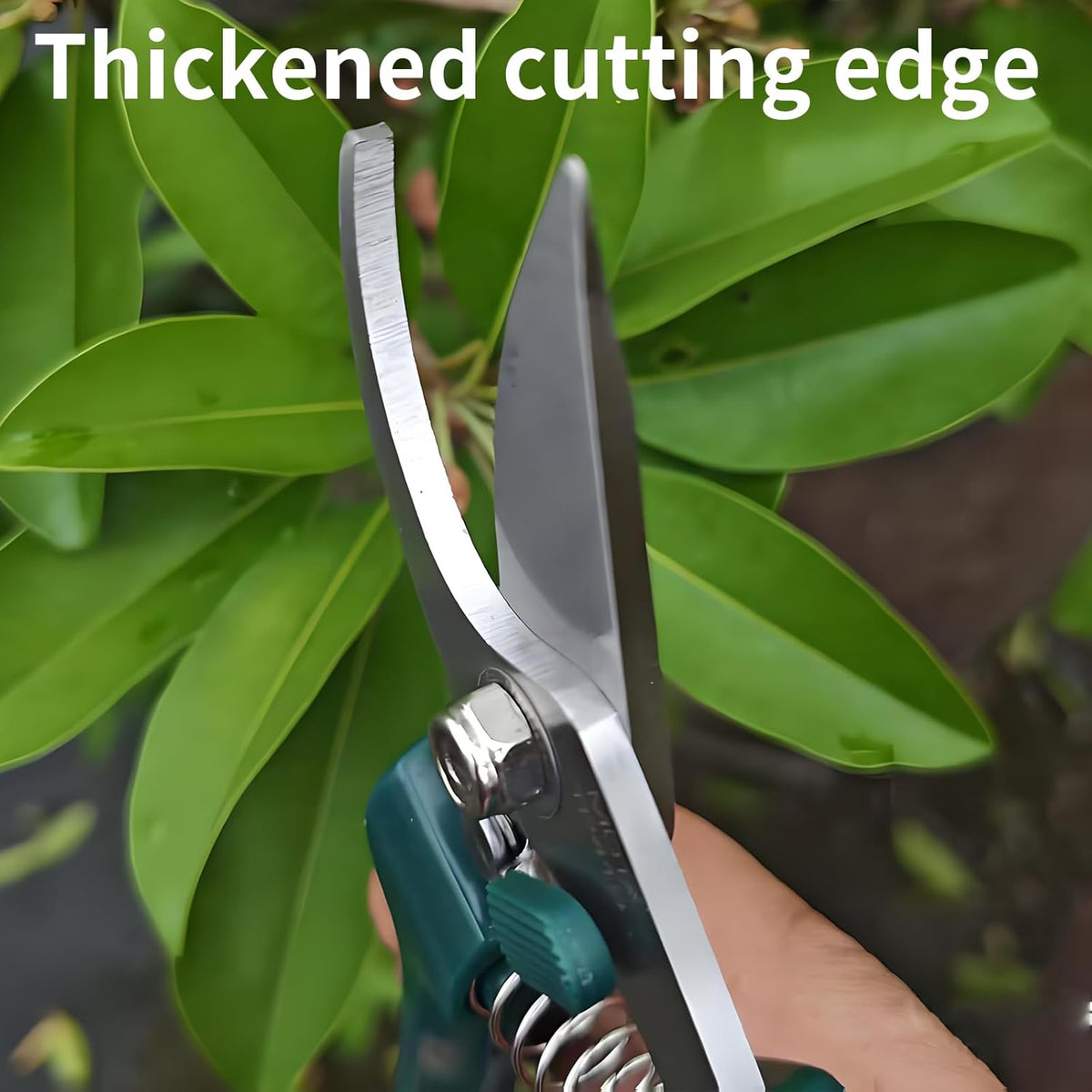 Non-Slip Garden Pruning Shears Automatic Rebound Ergonomic Grafting Flower Snips 3CR13 Steel Durable Carbon Steel with Long Lever for Easy Use Enhanced Spring Curved Blade Safety Lock Herb Scissors