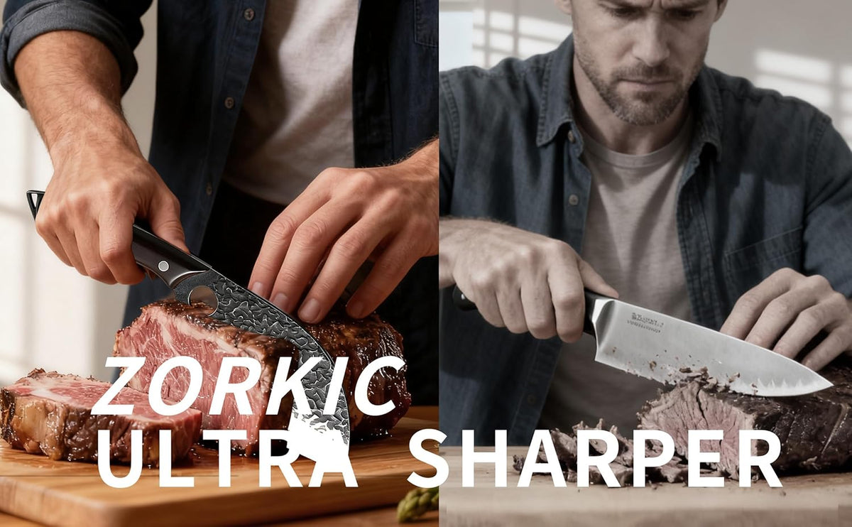 Butcher Knife, Hand Forged Serbian Chef Knife & Meat Cleaver & Viking Knife, Food Cutting Kitchen Knife for Home, Outdoor Cooking, Camping BBQ Gift for Men