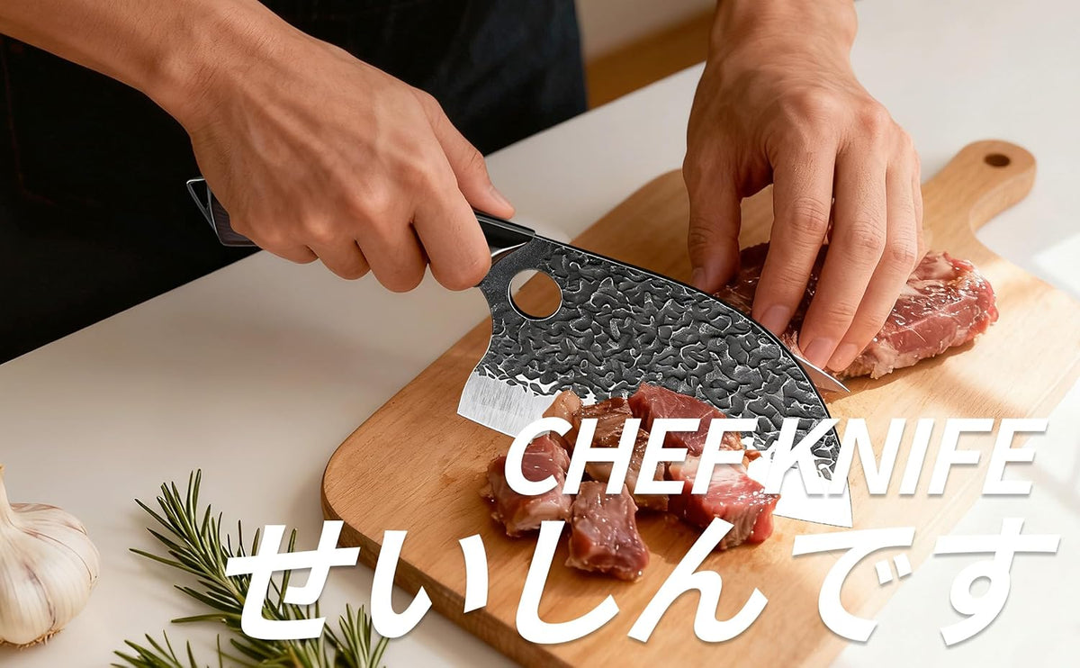 Butcher Knife, Hand Forged Serbian Chef Knife & Meat Cleaver & Viking Knife, Food Cutting Kitchen Knife for Home, Outdoor Cooking, Camping BBQ Gift for Men