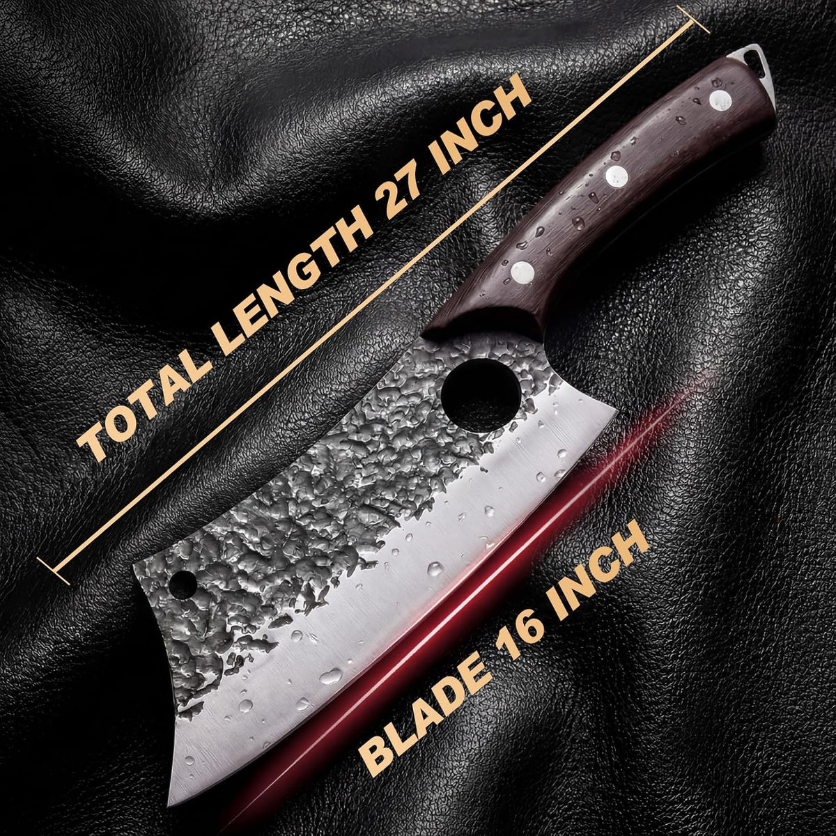 Butcher Knife, Hand Forged Serbian Chef Knife & Meat Cleaver & Viking Knife, Food Cutting Kitchen Knife for Home, Outdoor Cooking, Camping BBQ Gift for Men
